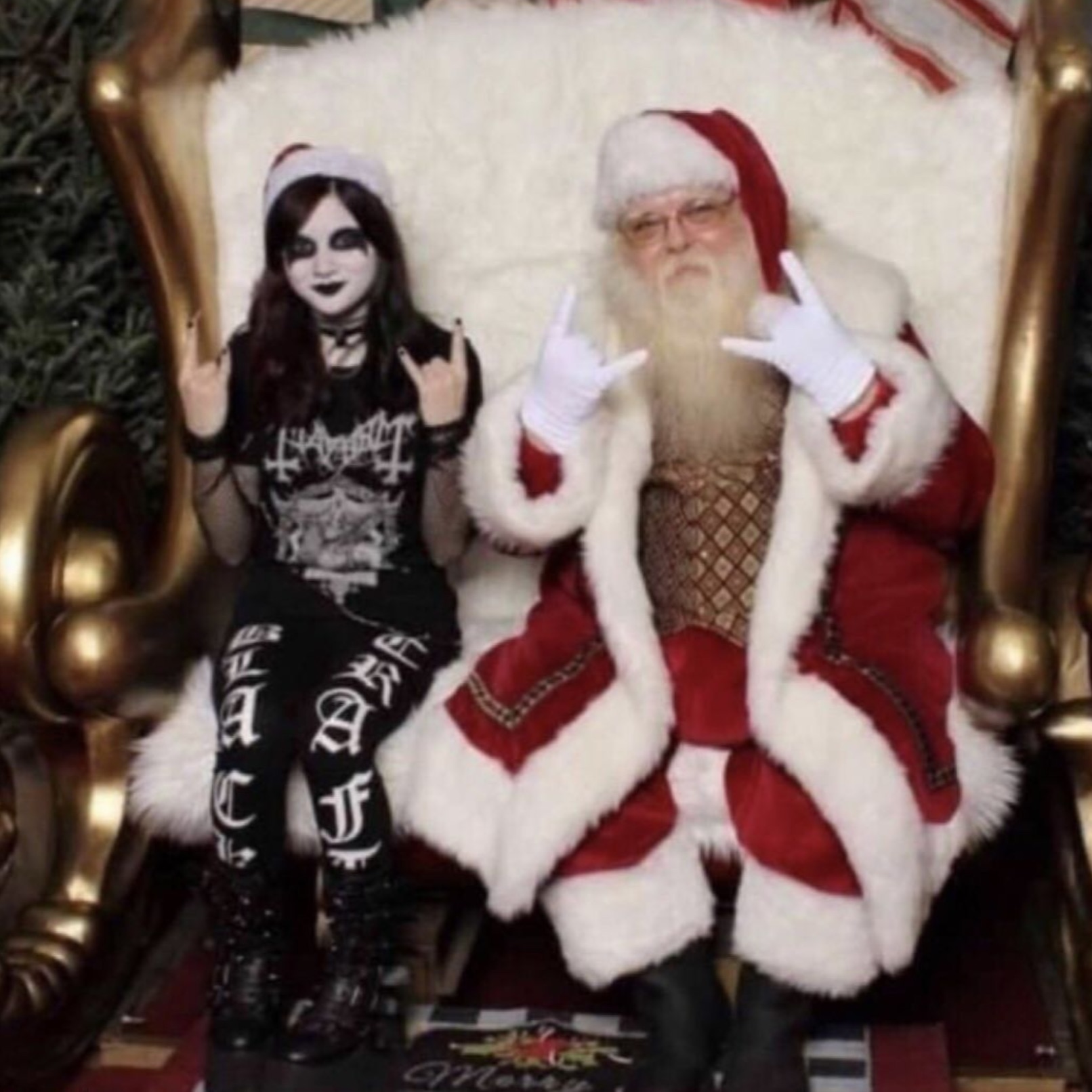 goth with santa